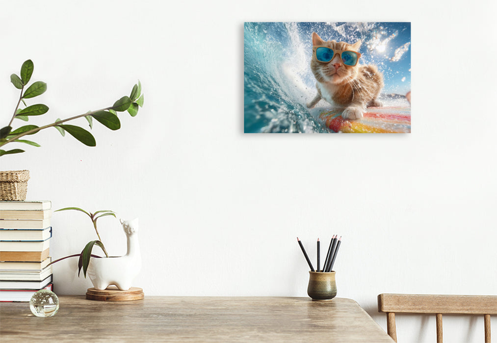 Premium Textil-Leinwand Sommer, Sonne, Katzenjammer und jede Menge Stil