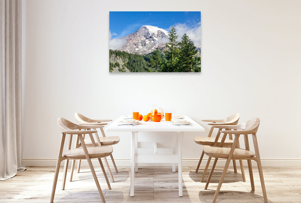 Premium Textil-Leinwand Markanter Mount Rainier
