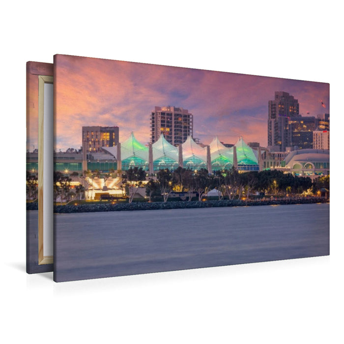 Premium Textil-Leinwand Bezaubernder Sonnenuntergang in San Diego