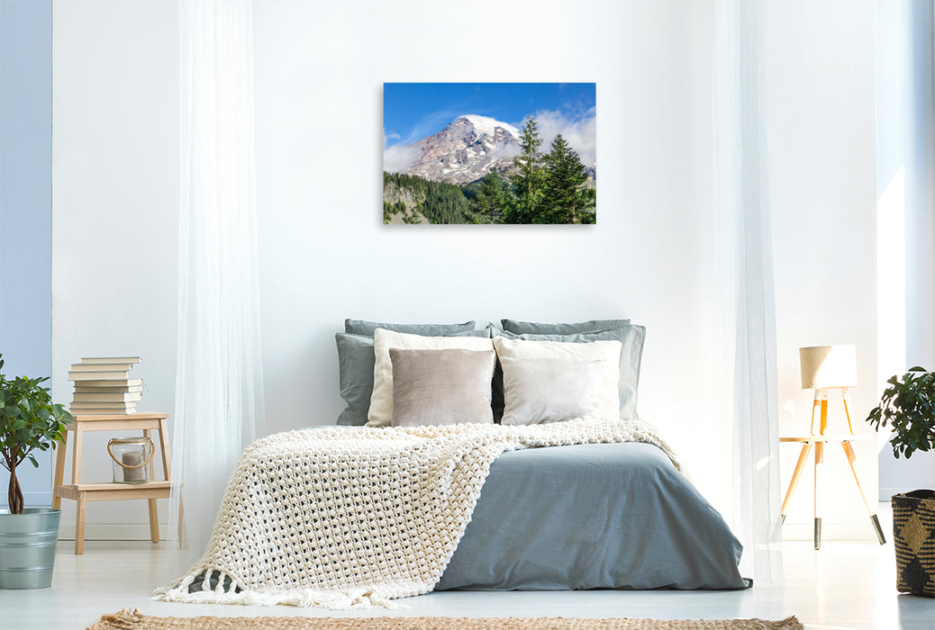Premium Textil-Leinwand Markanter Mount Rainier
