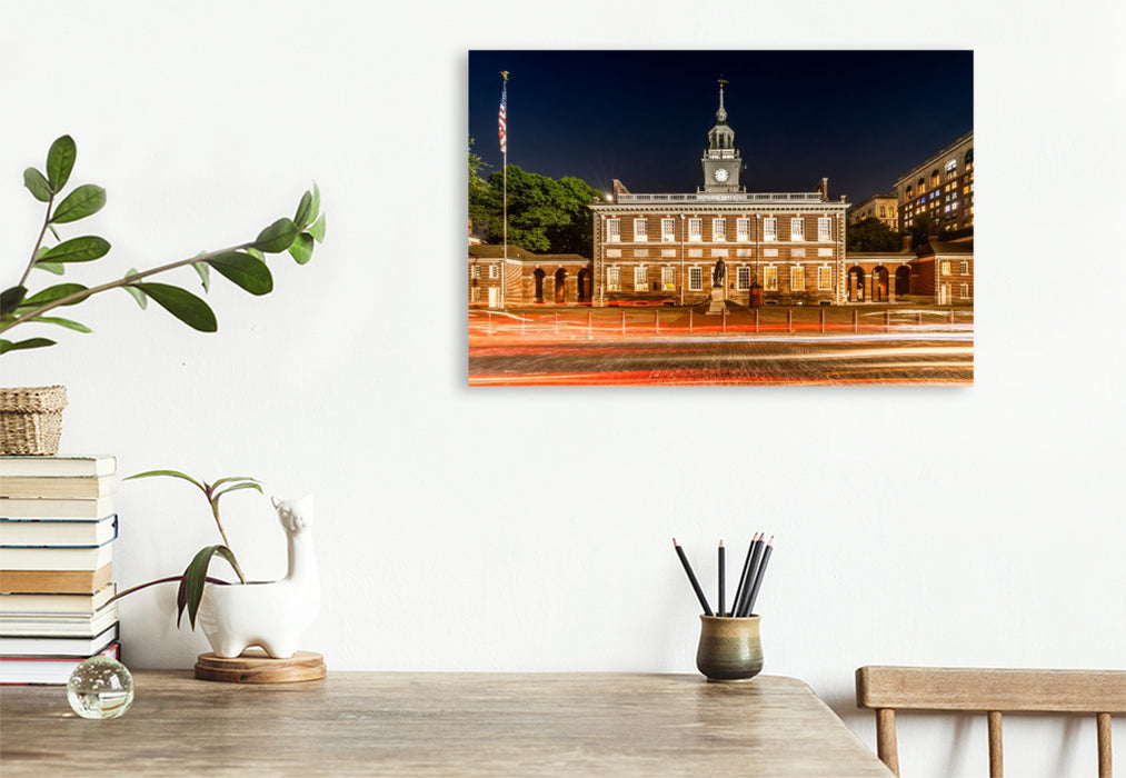 Premium Textil-Leinwand Historische Independence Hall in Philadelphia