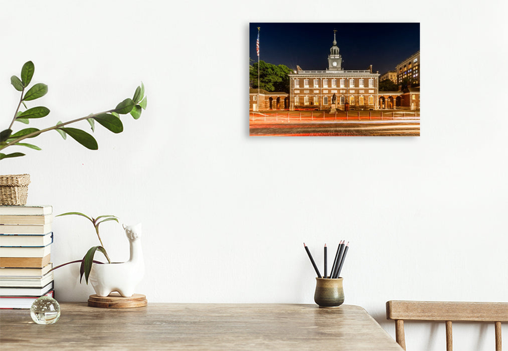 Premium Textil-Leinwand Historische Independence Hall in Philadelphia
