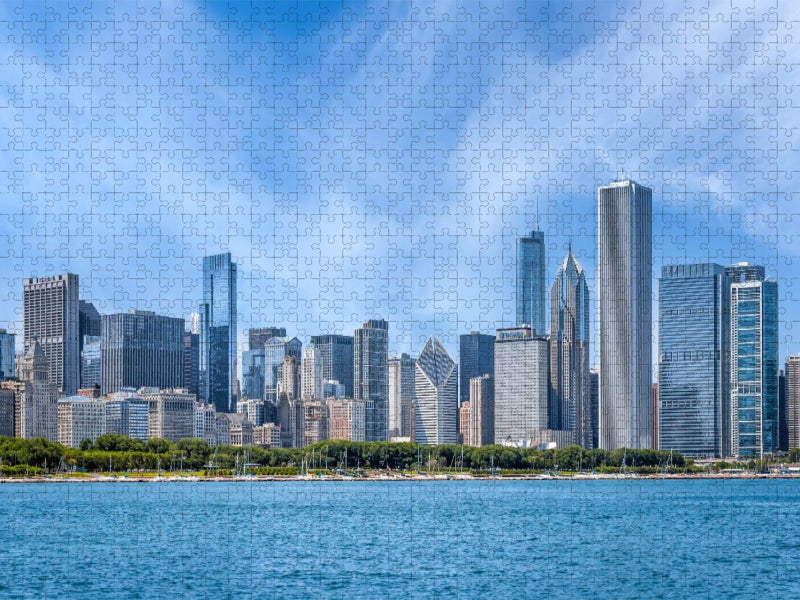Skyline und Michigansee, Chicago - CALVENDO Foto-Puzzle'