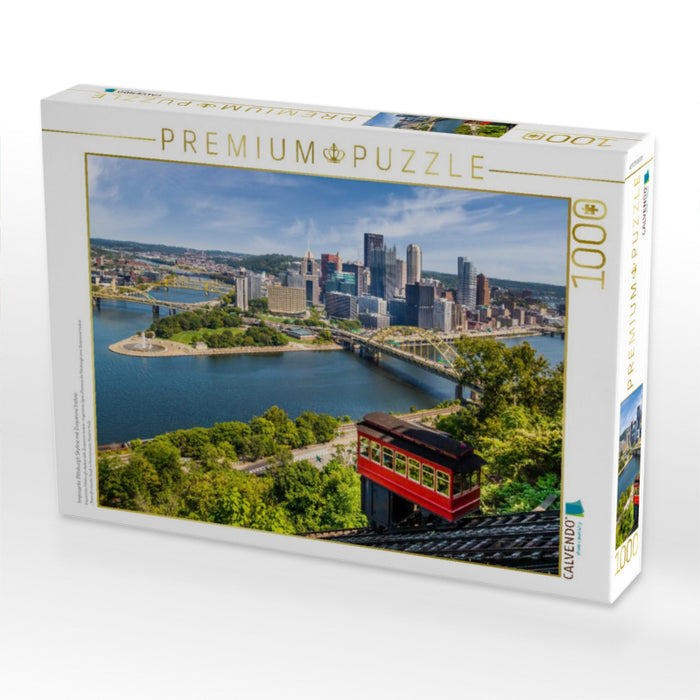Imposante Pittsburgh Skyline mit Duquesne Incline - CALVENDO Foto-Puzzle'