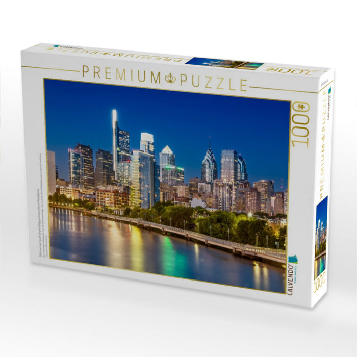 Blick von der South Street Bridge auf Downtown Philadelphia - CALVENDO Foto-Puzzle'