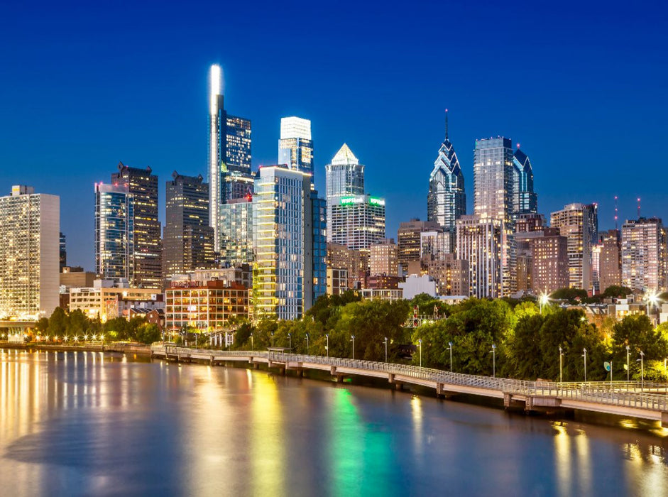Blick von der South Street Bridge auf Downtown Philadelphia - CALVENDO Foto-Puzzle'
