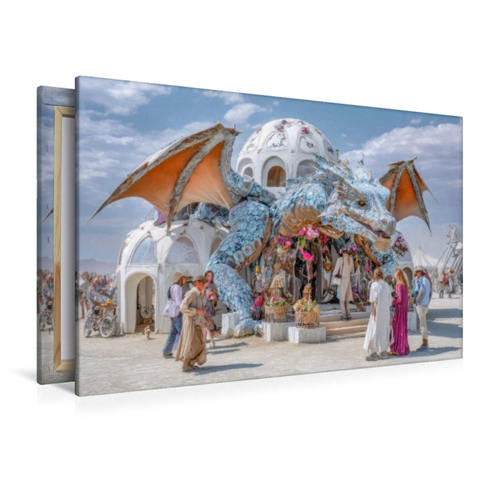 Premium Textil-Leinwand Festival in der Wüste