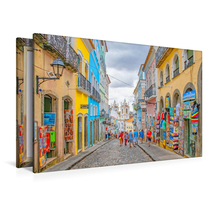 Premium Textil-Leinwand Rua Portas do Carmo Salvador, Brasilien