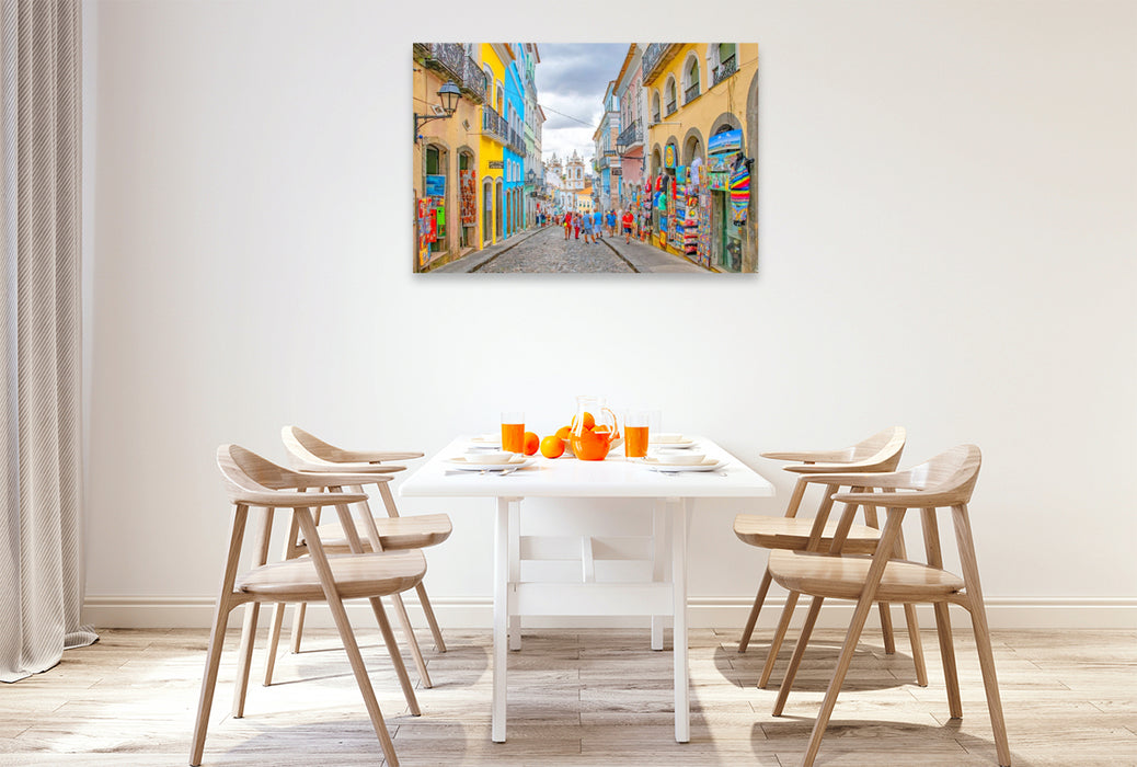 Premium Textil-Leinwand Rua Portas do Carmo Salvador, Brasilien