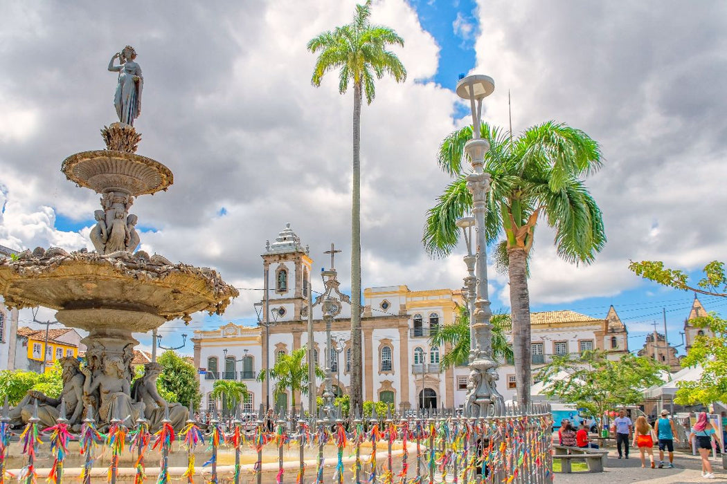 Premium Textil-Leinwand Platz Terreiro de Jesus, Salvador de Bahia, Brasilien