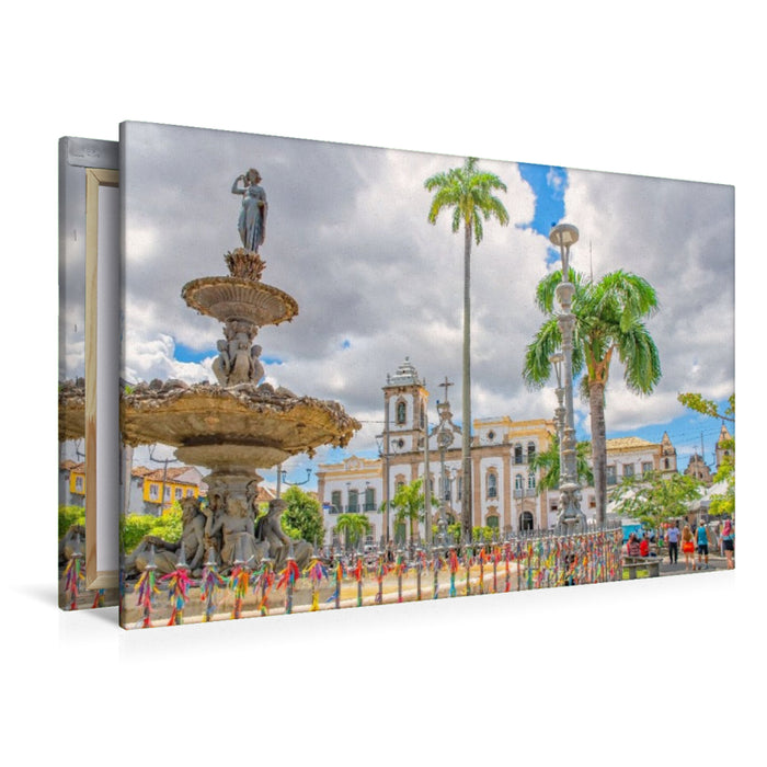 Premium Textil-Leinwand Platz Terreiro de Jesus, Salvador de Bahia, Brasilien