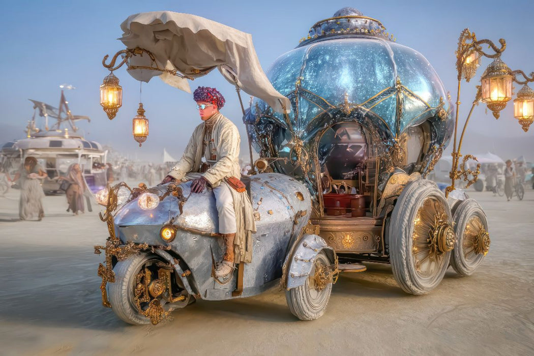 Premium Textil-Leinwand Festival in der Wüste