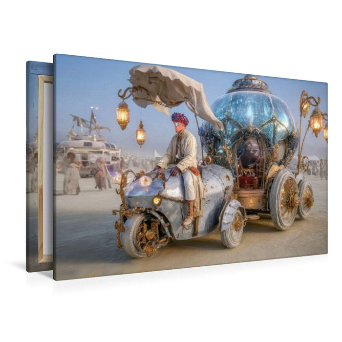 Premium Textil-Leinwand Festival in der Wüste