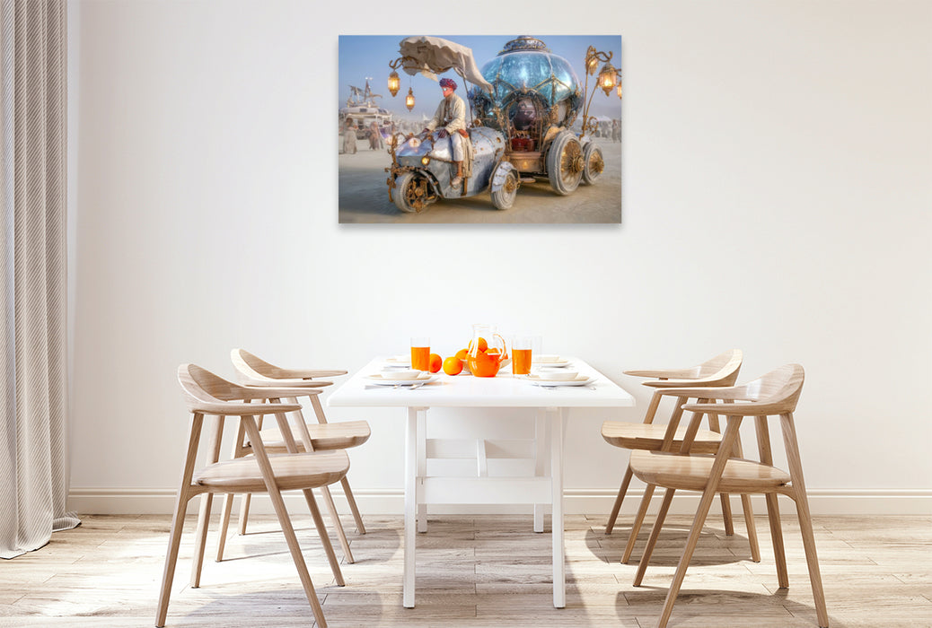 Premium Textil-Leinwand Festival in der Wüste