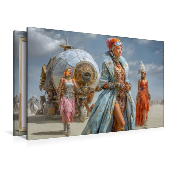 Premium Textil-Leinwand Festival in der Wüste