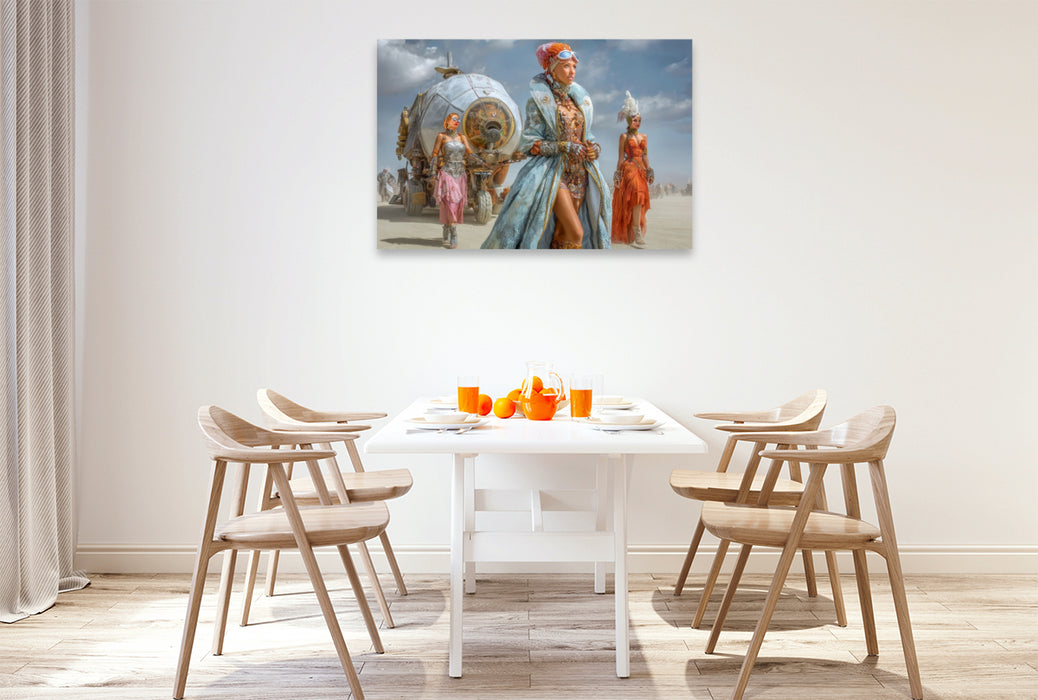 Premium Textil-Leinwand Festival in der Wüste