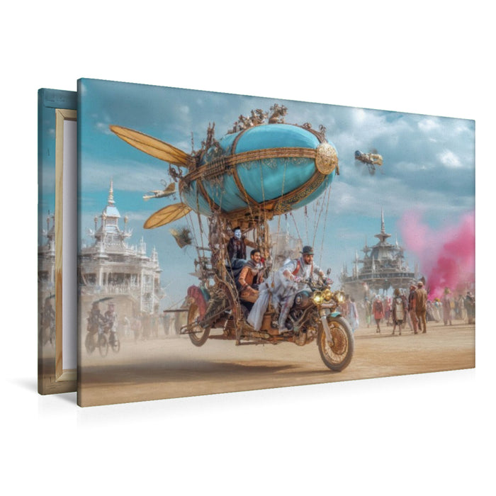 Premium Textil-Leinwand Festival in der Wüste