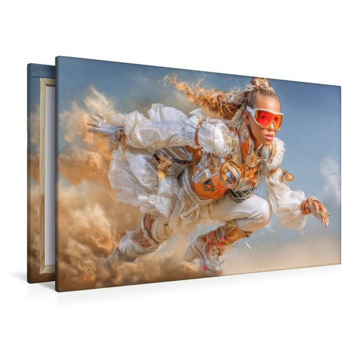 Premium Textil-Leinwand Festival in der Wüste