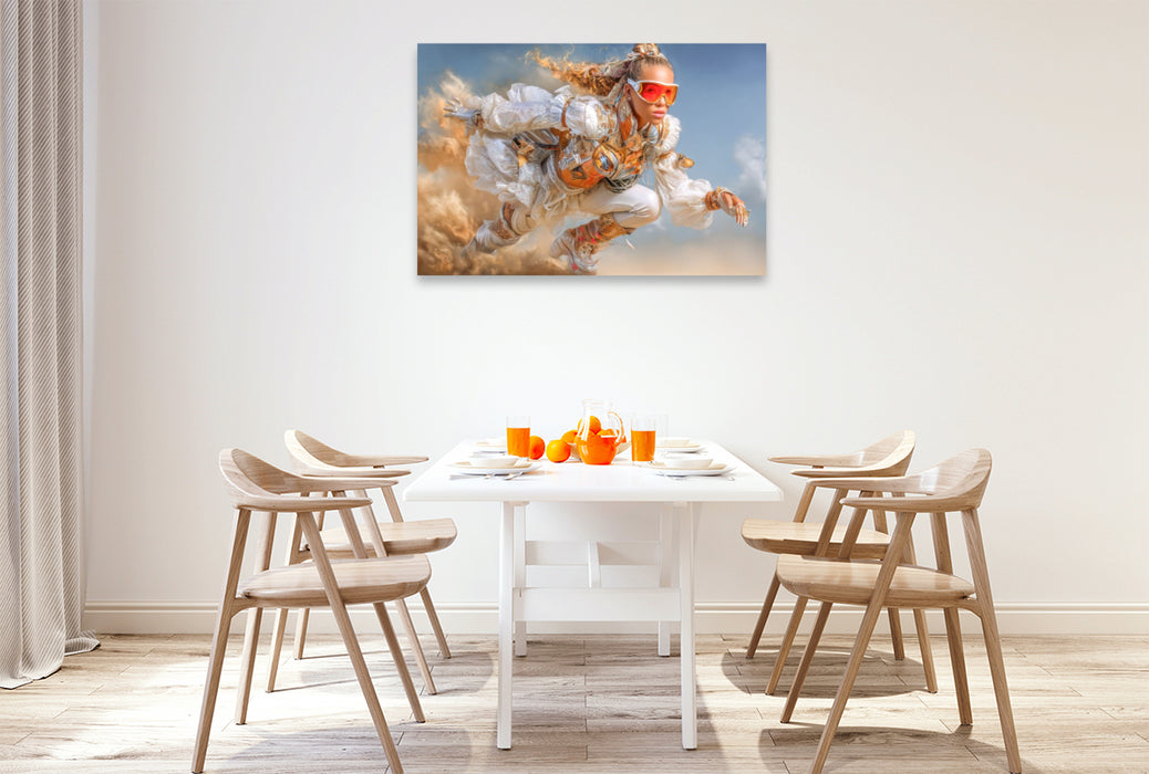 Premium Textil-Leinwand Festival in der Wüste