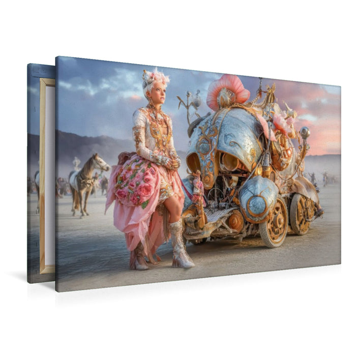 Premium Textil-Leinwand Festival in der Wüste