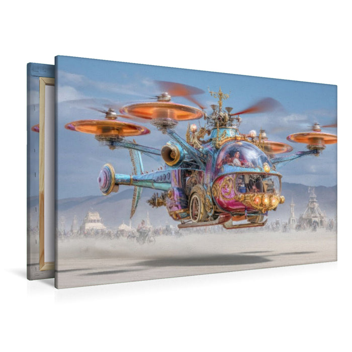 Premium Textil-Leinwand Festival in der Wüste