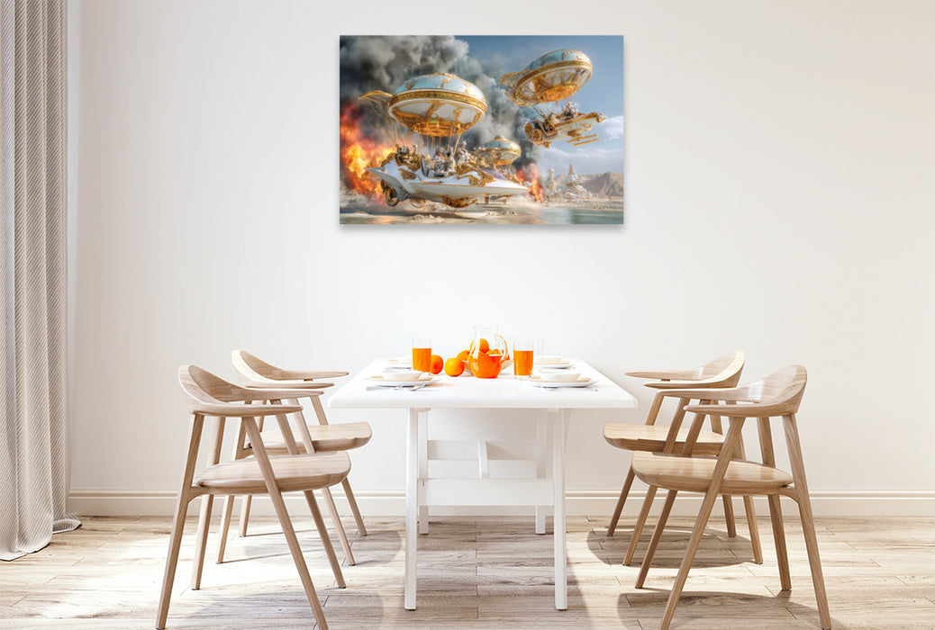 Premium Textil-Leinwand Festival in der Wüste