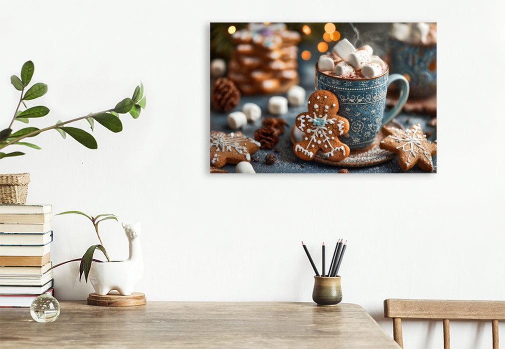 Premium Textil-Leinwand Weihnachtsplätzchen, festliche Gemütlichkeit