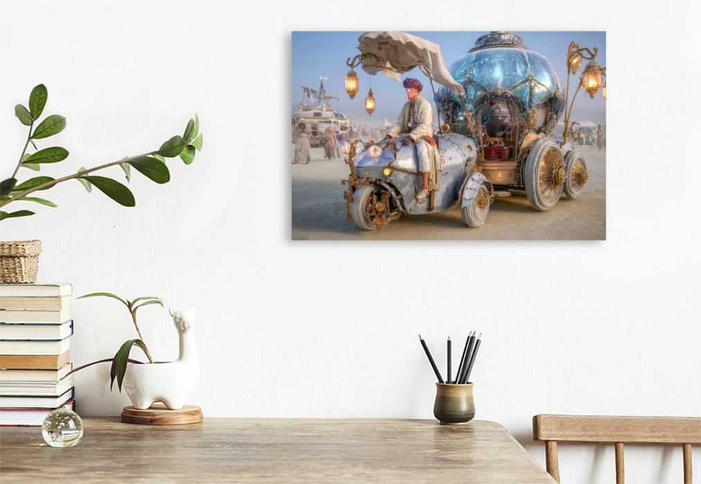 Premium Textil-Leinwand Festival in der Wüste