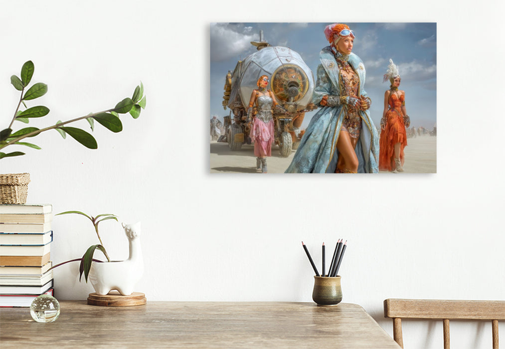 Premium Textil-Leinwand Festival in der Wüste