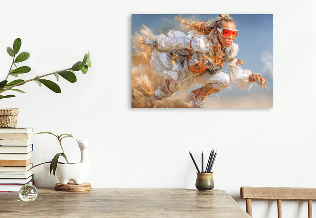 Premium Textil-Leinwand Festival in der Wüste