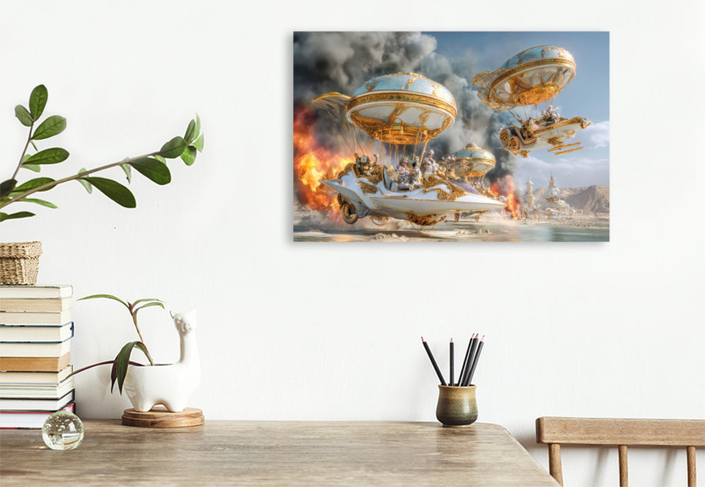 Premium Textil-Leinwand Festival in der Wüste