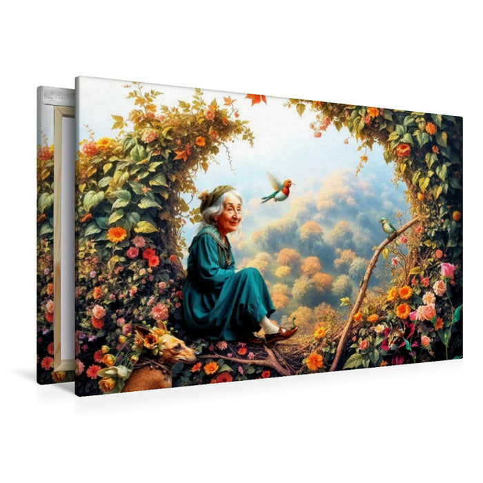 Premium Textil-Leinwand Das Fenster zum Herbst