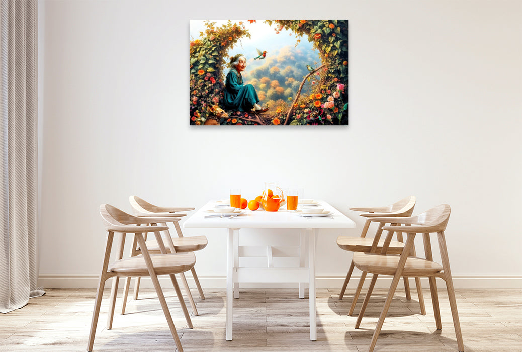 Premium Textil-Leinwand Das Fenster zum Herbst