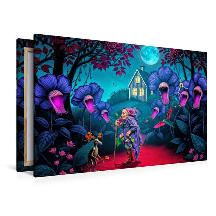 Premium Textil-Leinwand Abendliche Mundhygiene