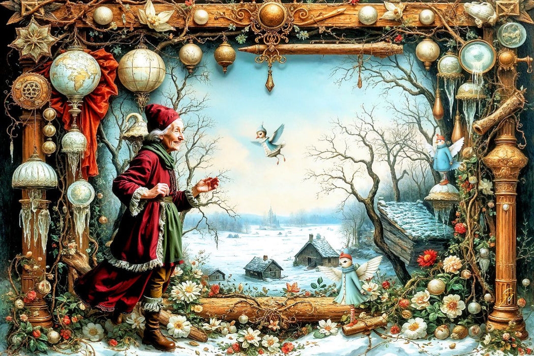 Premium Textil-Leinwand Das Winterfenster