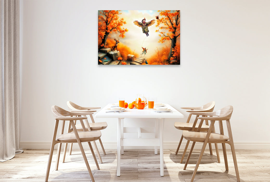 Premium Textil-Leinwand Herbstausflug