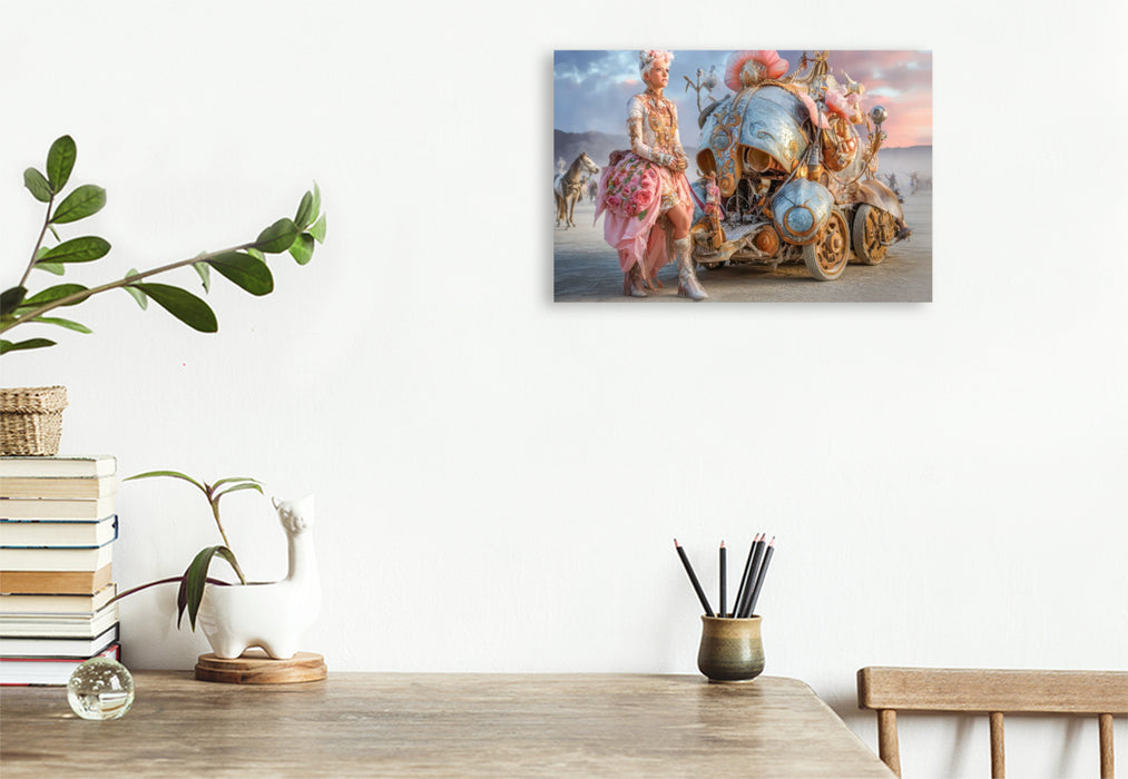 Premium Textil-Leinwand Festival in der Wüste