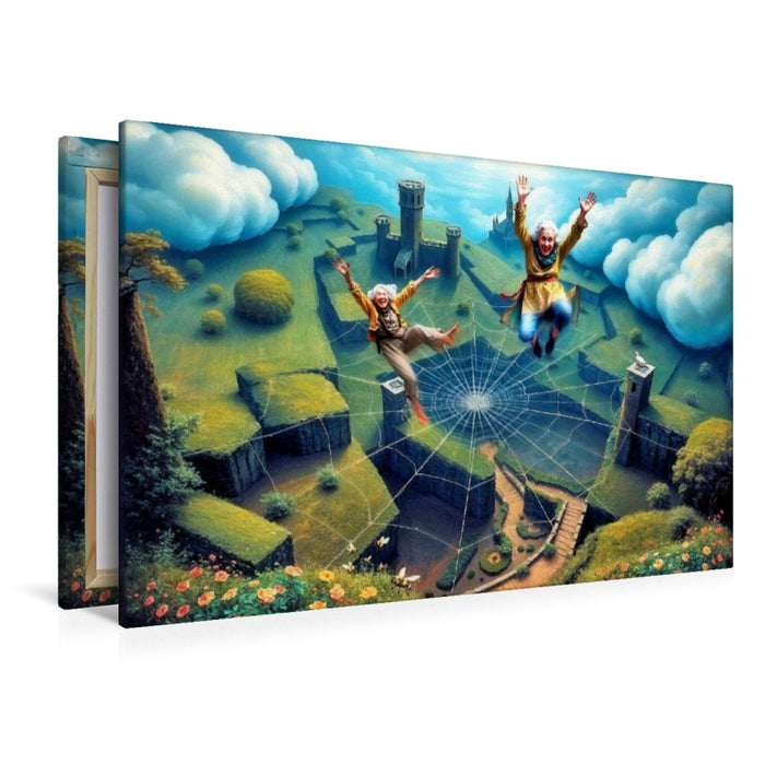 Premium Textil-Leinwand Große Sprünge machen