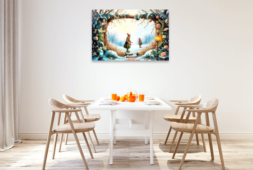 Premium Textil-Leinwand Wintersport