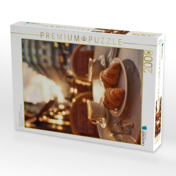 Croissants, knusprig, buttrig & frisch gebacken - CALVENDO Foto-Puzzle'