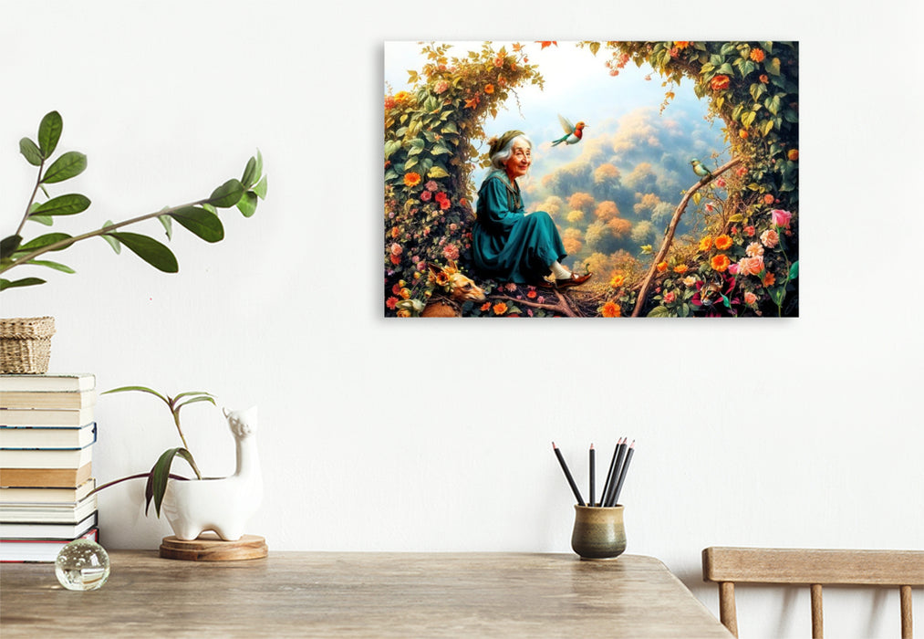 Premium Textil-Leinwand Das Fenster zum Herbst