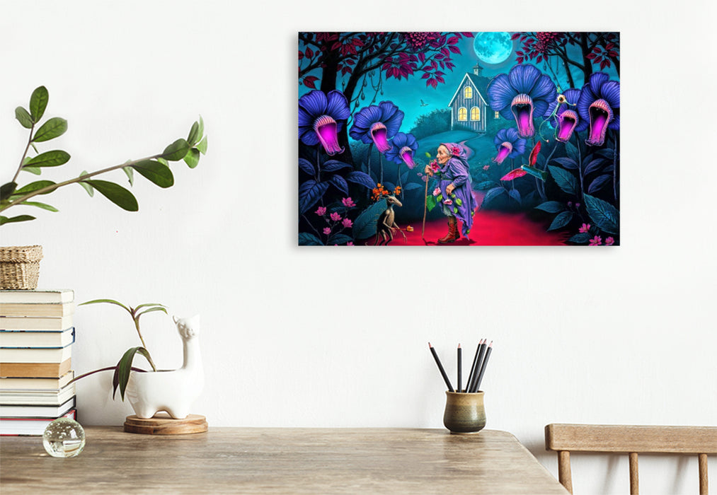 Premium Textil-Leinwand Abendliche Mundhygiene