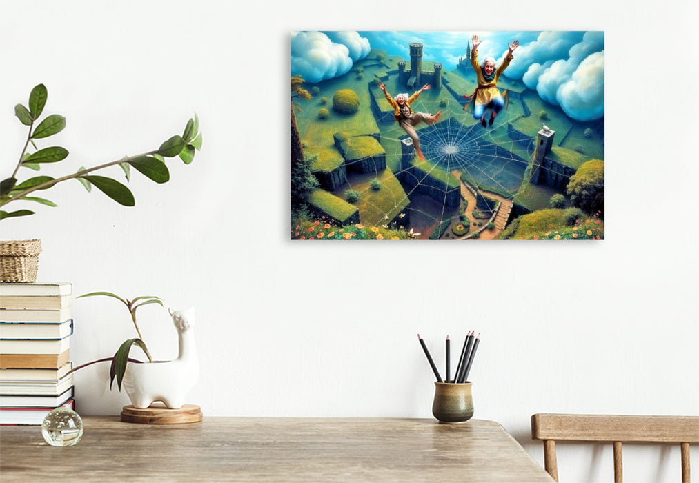 Premium Textil-Leinwand Große Sprünge machen