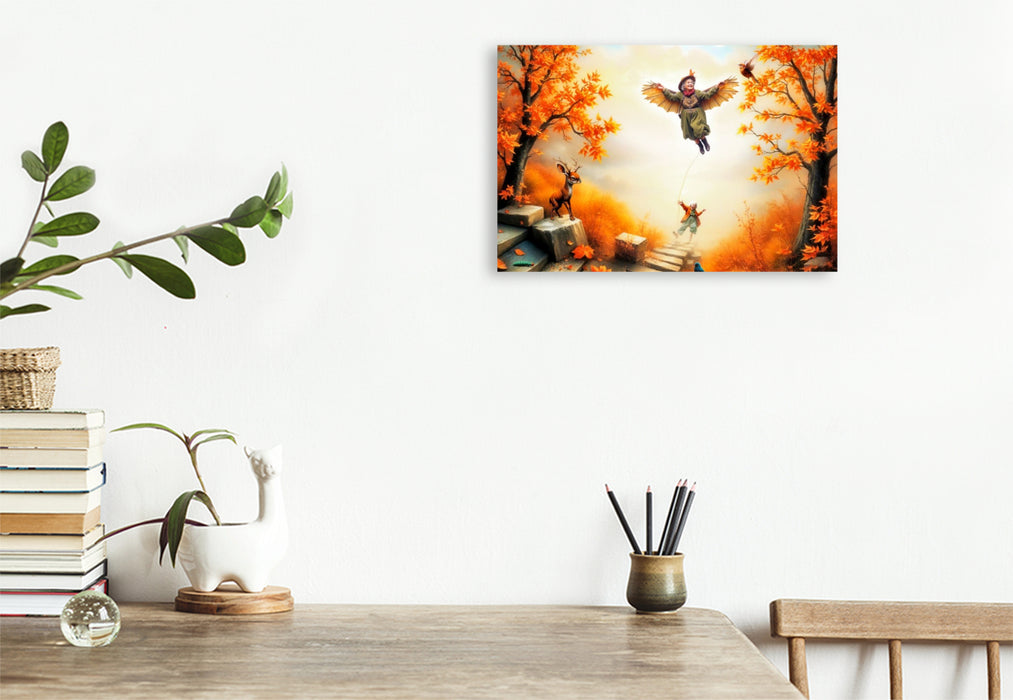 Premium Textil-Leinwand Herbstausflug