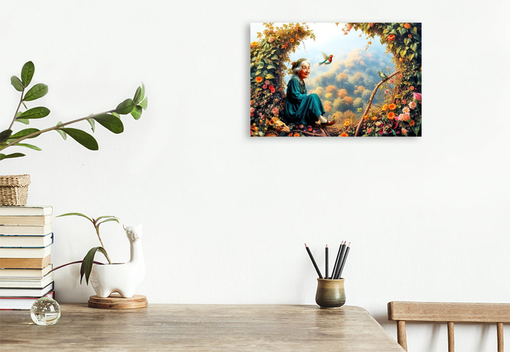 Premium Textil-Leinwand Das Fenster zum Herbst