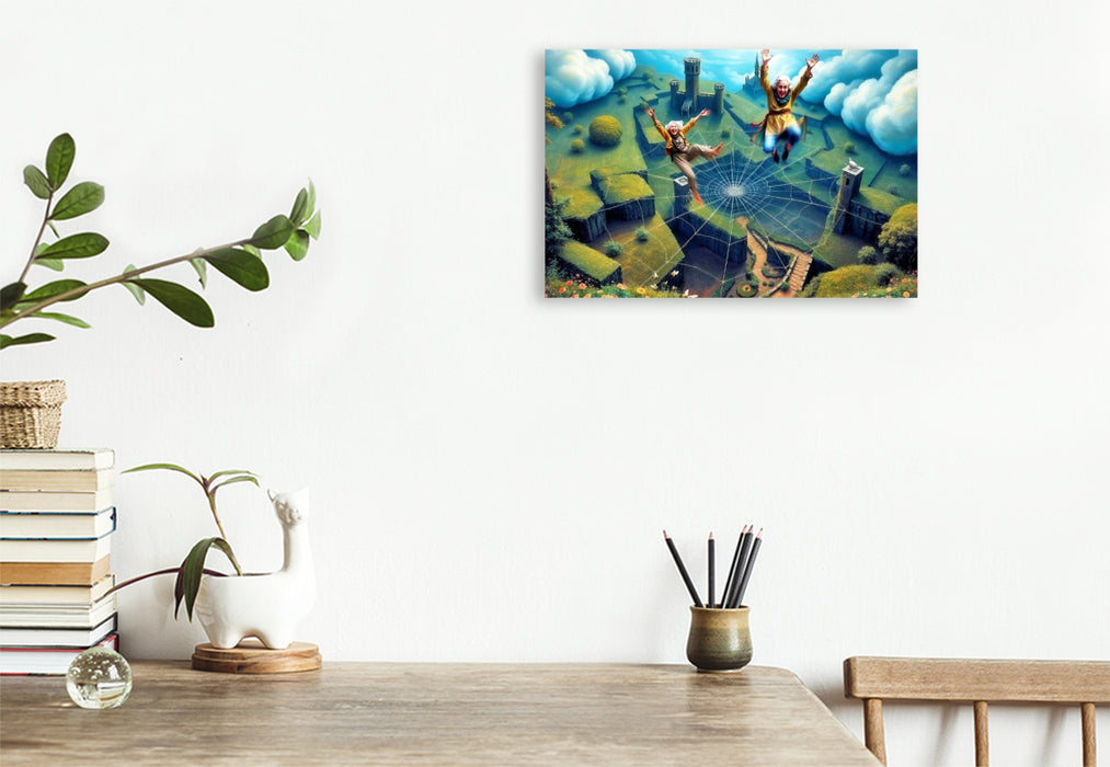 Premium Textil-Leinwand Große Sprünge machen