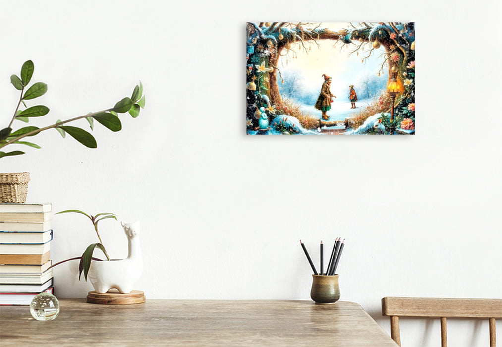 Premium Textil-Leinwand Wintersport