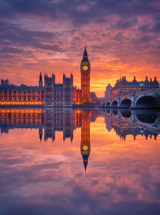 London, klassische Skyline im Spiel der Wolken - CALVENDO Foto-Puzzle'