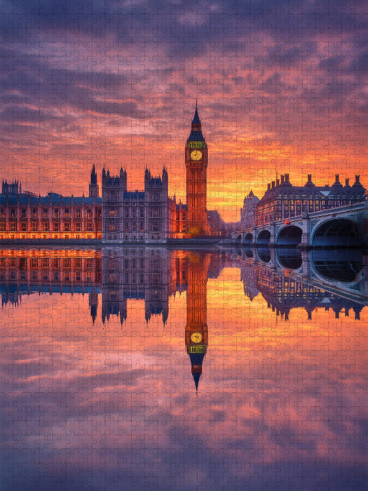 London, klassische Skyline im Spiel der Wolken - CALVENDO Foto-Puzzle'