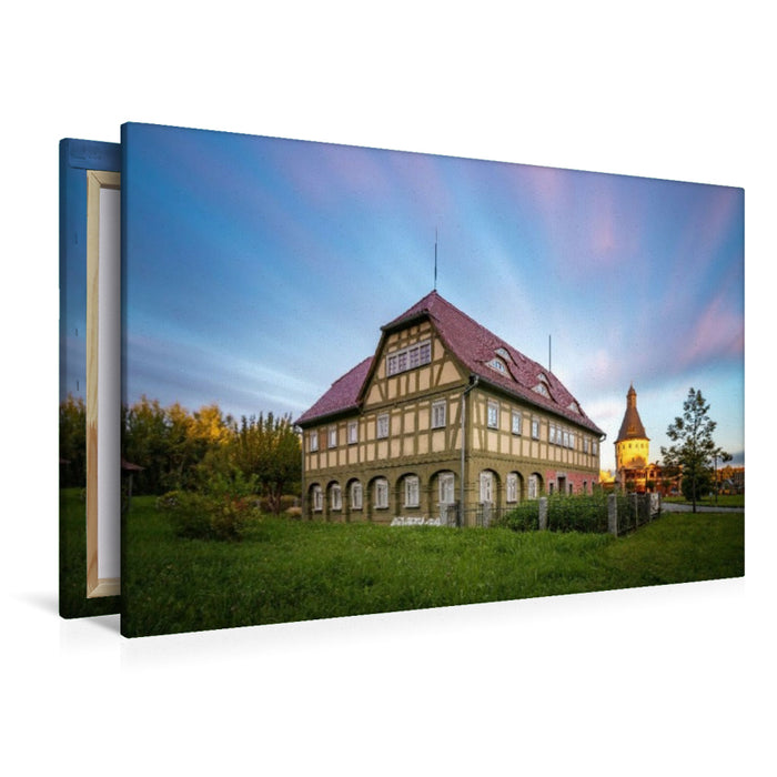 Premium Textil-Leinwand Umgebindehaus Neugersdorf